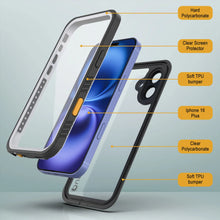 Cargar imagen en el visor de la galería, Funda impermeable para iPhone 16 Plus, Punkcase [Extreme Series] Armor Cover con protector de pantalla incorporado [blanco]
