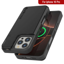 Load image into Gallery viewer, Estuche de batería para iPhone 16 Pro, batería externa PunkJuice de 5000 mAh con carga rápida MagSafe y protector de pantalla | [Negro]
