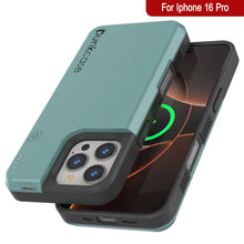 Load image into Gallery viewer, Estuche con batería para iPhone 16 Pro, batería externa PunkJuice de 5000 mAh con carga rápida MagSafe y protector de pantalla | [Verde azulado]
