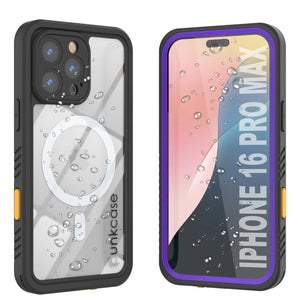 Productos Funda impermeable para iPhone 16 Pro Max, Punkcase [Extreme Mag Series] Armor Cover con protector de pantalla incorporado [púrpura]