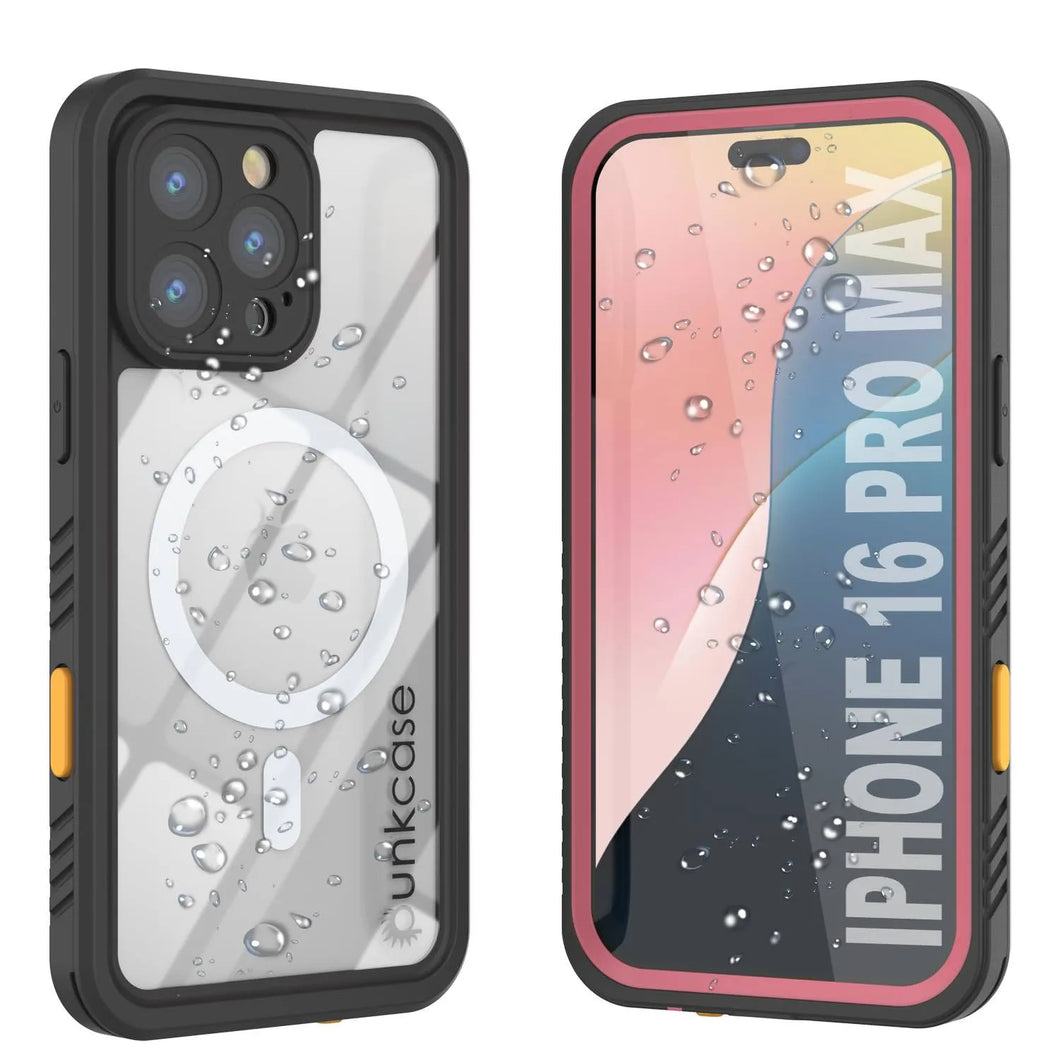 Productos Funda impermeable para iPhone 16 Pro Max, Punkcase [Extreme Mag Series] Armor Cover con protector de pantalla incorporado [rosa]