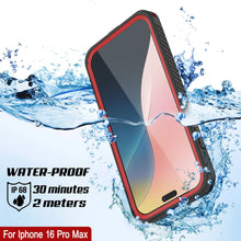 Cargar imagen en el visor de la galería, Funda impermeable para iPhone 16 Pro Max, Punkcase [Extreme Mag Series] Armor Cover con protector de pantalla incorporado [Rojo]
