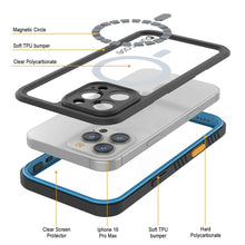 Cargar imagen en el visor de la galería, Funda impermeable para iPhone 16 Pro Max, Punkcase [Extreme Mag Series] Armor Cover con protector de pantalla incorporado [azul]
