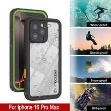 Cargar imagen en el visor de la galería, Productos Funda impermeable para iPhone 16 Pro Max, Punkcase [Extreme Series] Armor Cover con protector de pantalla incorporado [Verde claro]
