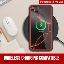 Cargar imagen en el visor de la galería, Funda impermeable para iPhone 16 Pro Max, Punkcase [Extreme Series] Armor Cover con protector de pantalla incorporado [Rojo]
