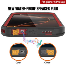 Cargar imagen en el visor de la galería, Funda impermeable para iPhone 16 Pro Max, Punkcase [Extreme Series] Armor Cover con protector de pantalla incorporado [Rojo]

