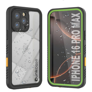 Productos Funda impermeable para iPhone 16 Pro Max, Punkcase [Extreme Series] Armor Cover con protector de pantalla incorporado [Verde claro]