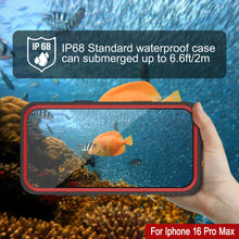 Cargar imagen en el visor de la galería, Funda impermeable para iPhone 16 Pro Max, Punkcase [Extreme Series] Armor Cover con protector de pantalla incorporado [Rojo]
