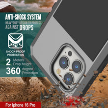 Cargar imagen en el visor de la galería, Funda de metal para iPhone 16 Pro, carcasa de armadura de grado militar resistente [a prueba de golpes], carcasa rígida de cuerpo completo [plateada]
