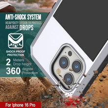 Cargar imagen en el visor de la galería, Funda de metal para iPhone 16 Pro, carcasa de armadura de grado militar resistente [a prueba de golpes], carcasa rígida de cuerpo completo [blanca]
