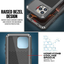 Cargar imagen en el visor de la galería, Funda de metal para iPhone 16 Pro, carcasa de armadura de grado militar resistente [a prueba de golpes], carcasa rígida de cuerpo completo [plateada]
