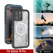 Load image into Gallery viewer, Funda impermeable para iPhone 16 Pro, Punkcase SpikeStar Light-Blue Series | Funda fina de 2 m sumergible IP68
