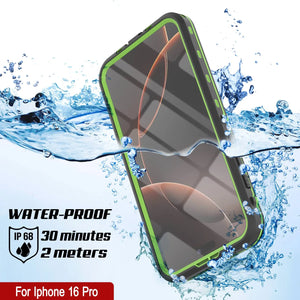 Funda impermeable para iPhone 16 Pro, Punkcase SpikeStar Light-Green Series | Funda fina de 2 m sumergible IP68