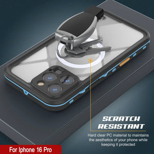 Funda impermeable para iPhone 16 Pro, Punkcase SpikeStar Light-Blue Series | Funda fina de 2 m sumergible IP68