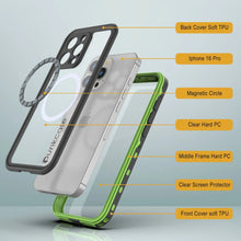 Load image into Gallery viewer, Funda impermeable para iPhone 16 Pro, Punkcase SpikeStar Light-Green Series | Funda fina de 2 m sumergible IP68
