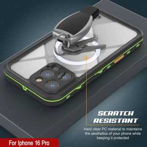 Funda impermeable para iPhone 16 Pro, Punkcase SpikeStar Light-Green Series | Funda fina de 2 m sumergible IP68