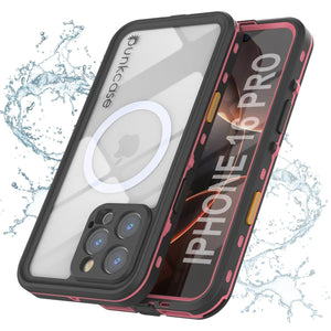 Funda impermeable para iPhone 16 Pro, Punkcase SpikeStar Pink Series | Funda fina de 2 m sumergible IP68