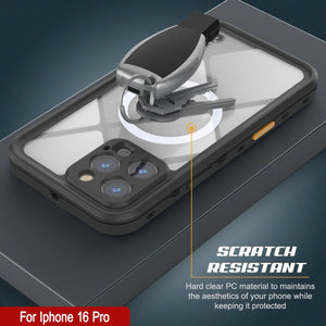 Funda impermeable para iPhone 16 Pro, Punkcase SpikeStar Black Series | Ajuste fino, 2 m, sumergible, IP68