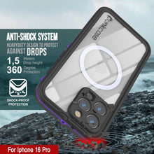 Load image into Gallery viewer, Funda impermeable para iPhone 16 Pro, Punkcase SpikeStar Purple Series | Funda fina de 2 m sumergible IP68

