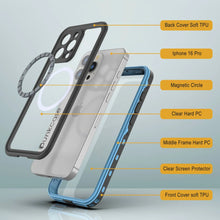 Load image into Gallery viewer, Funda impermeable para iPhone 16 Pro, Punkcase SpikeStar Light-Blue Series | Funda fina de 2 m sumergible IP68
