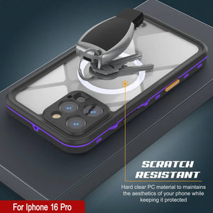 Funda impermeable para iPhone 16 Pro, Punkcase SpikeStar Purple Series | Funda fina de 2 m sumergible IP68