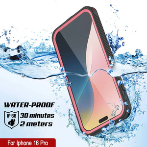Funda impermeable para iPhone 16 Pro, Punkcase [Extreme Mag Series] Armor Cover con protector de pantalla incorporado [rosa]