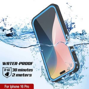 Funda impermeable para iPhone 16 Pro, Punkcase [Extreme Mag Series] Armor Cover con protector de pantalla incorporado [azul]