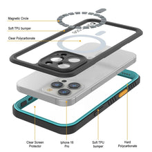 Cargar imagen en el visor de la galería, Funda impermeable para iPhone 16 Pro, Punkcase [Extreme Mag Series] Armor Cover con protector de pantalla incorporado [verde azulado]

