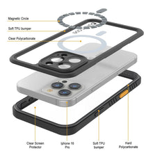 Cargar imagen en el visor de la galería, Funda impermeable para iPhone 16 Pro, Punkcase [Extreme Mag Series] Armor Cover con protector de pantalla incorporado [gris]
