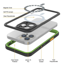 Cargar imagen en el visor de la galería, Funda impermeable para iPhone 16 Pro, Punkcase [Extreme Mag Series] Armor Cover con protector de pantalla incorporado [Verde]
