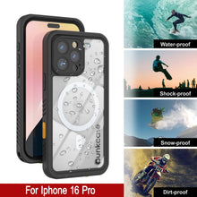 Cargar imagen en el visor de la galería, Funda impermeable para iPhone 16 Pro, Punkcase [Extreme Mag Series] Armor Cover con protector de pantalla incorporado [Negro]

