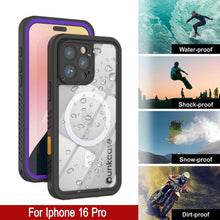 Cargar imagen en el visor de la galería, Funda impermeable para iPhone 16 Pro, Punkcase [Extreme Mag Series] Armor Cover con protector de pantalla incorporado [púrpura]
