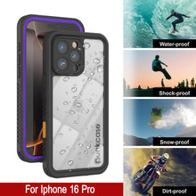 Cargar imagen en el visor de la galería, Funda impermeable para iPhone 16 Pro, Punkcase [Extreme Series] Armor Cover con protector de pantalla incorporado [púrpura]
