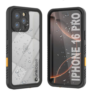 Funda impermeable para iPhone 16 Pro, Punkcase [Extreme Series] Armor Cover con protector de pantalla incorporado [Negro]