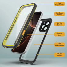Cargar imagen en el visor de la galería, Funda impermeable para iPhone 16 Pro, Punkcase [Extreme Series] Armor Cover con protector de pantalla incorporado [amarillo]
