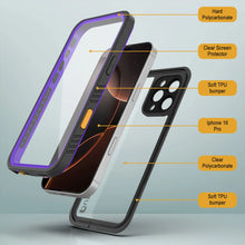 Cargar imagen en el visor de la galería, Funda impermeable para iPhone 16 Pro, Punkcase [Extreme Series] Armor Cover con protector de pantalla incorporado [púrpura]
