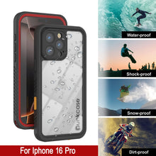 Cargar imagen en el visor de la galería, Funda impermeable para iPhone 16 Plus, Punkcase [Extreme Series] Armor Cover con protector de pantalla incorporado [Rojo]
