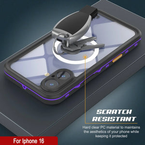 Funda impermeable para iPhone 16, Punkcase SpikeStar Purple Series | Funda fina de 2 m sumergible IP68