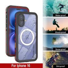 Cargar imagen en el visor de la galería, Funda impermeable para iPhone 16, Punkcase SpikeStar Red Series | Funda fina de 2 m sumergible IP68
