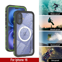 Cargar imagen en el visor de la galería, Funda impermeable para iPhone 16, Punkcase SpikeStar Light-Green Series | Funda fina de 2 m sumergible IP68
