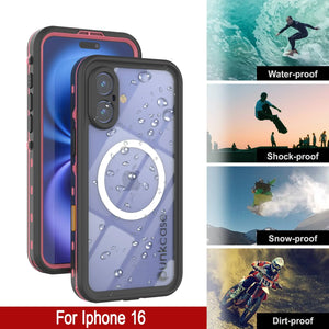 Funda impermeable para iPhone 16, Punkcase SpikeStar Pink Series | Funda fina de 2 m sumergible IP68