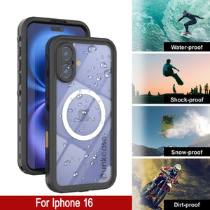 Funda impermeable para iPhone 16, Punkcase SpikeStar Black Series | Ajuste fino, 2 m, sumergible, IP68