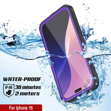 Cargar imagen en el visor de la galería, Funda impermeable para iPhone 16, Punkcase [Extreme Mag Series] Armor Cover con protector de pantalla incorporado [púrpura]
