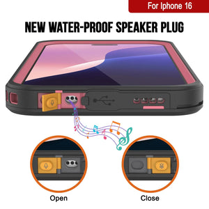 Funda impermeable para iPhone 16, Punkcase [Extreme Mag Series] Armor Cover con protector de pantalla incorporado [rosa]