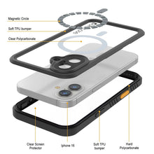 Cargar imagen en el visor de la galería, Funda impermeable para iPhone 16, Punkcase [Extreme Mag Series] Armor Cover con protector de pantalla incorporado [Negro]
