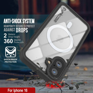 Funda impermeable para iPhone 16, Punkcase [Extreme Mag Series] Armor Cover con protector de pantalla incorporado [azul]