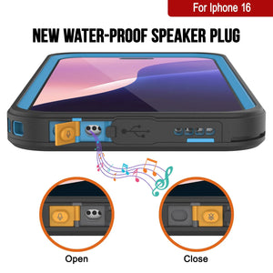 Funda impermeable para iPhone 16, Punkcase [Extreme Mag Series] Armor Cover con protector de pantalla incorporado [azul]