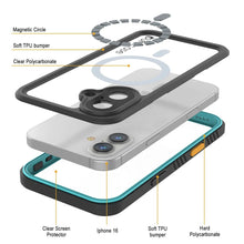 Cargar imagen en el visor de la galería, Funda impermeable para iPhone 16, Punkcase [Extreme Mag Series] Armor Cover con protector de pantalla incorporado [verde azulado]
