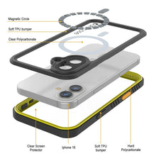 Cargar imagen en el visor de la galería, Funda impermeable para iPhone 16, Punkcase [Extreme Mag Series] Armor Cover con protector de pantalla incorporado [amarillo]
