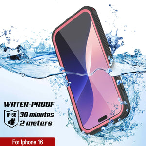 Funda impermeable para iPhone 16, Punkcase [Extreme Mag Series] Armor Cover con protector de pantalla incorporado [rosa]